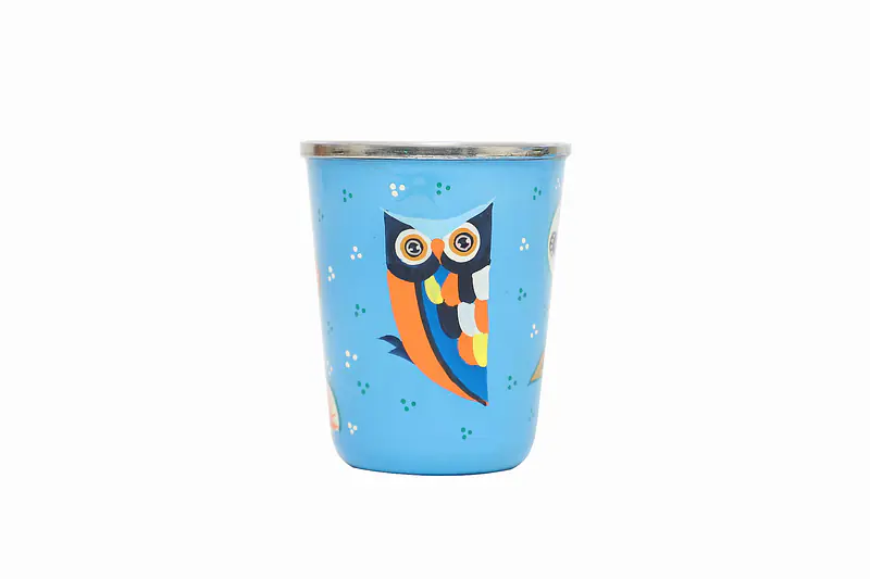 Stainless Steel Tumbler Small - Owl Feather Blue - Master