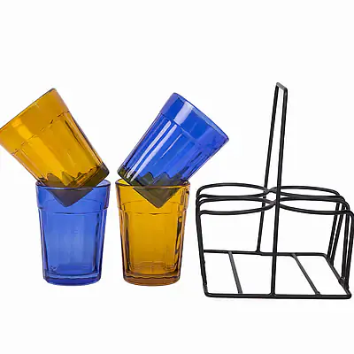 Tapri Glasses - Rang Barse - Set of 4 ( Blue , Brown ) - Master
