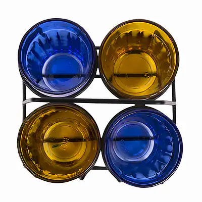 Tapri Glasses - Rang Barse - Set of 4 ( Blue , Brown ) - Master