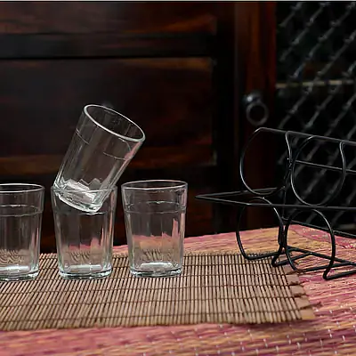 Clear Cutting Chai Glasses - Set of 4 - Master