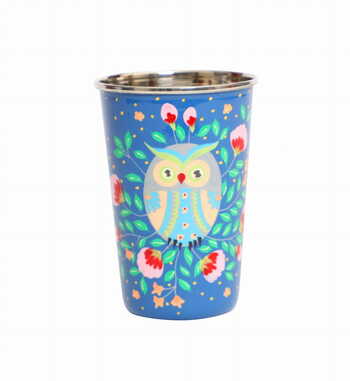 Steel Tumbler Big-Owl Eye Blue