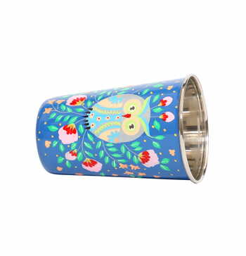 Steel Tumbler Big-Owl Eye Blue