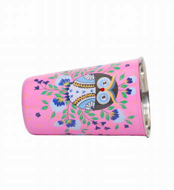 Steel Tumbler Big-Owl Eye Pink