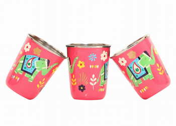 Steel Tumbler Small-ELEPHANT STAR-Pink ( set of 3 )