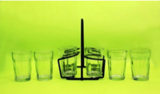 Cutting Chai Glass Stand / Tea Glass Holder  - For Set of 6 Tea Glasses