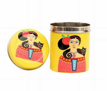 Steel Canister-Lady Set Yellow