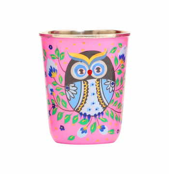 Steel Tumbler Small-Owl Eye Pink