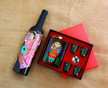 Bar Tools & Hip Flask with Shot Glasses - Lavani & Babushka