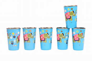 Steel Tumbler Big-ELEPHANT Star-Blue ( set of 6 )